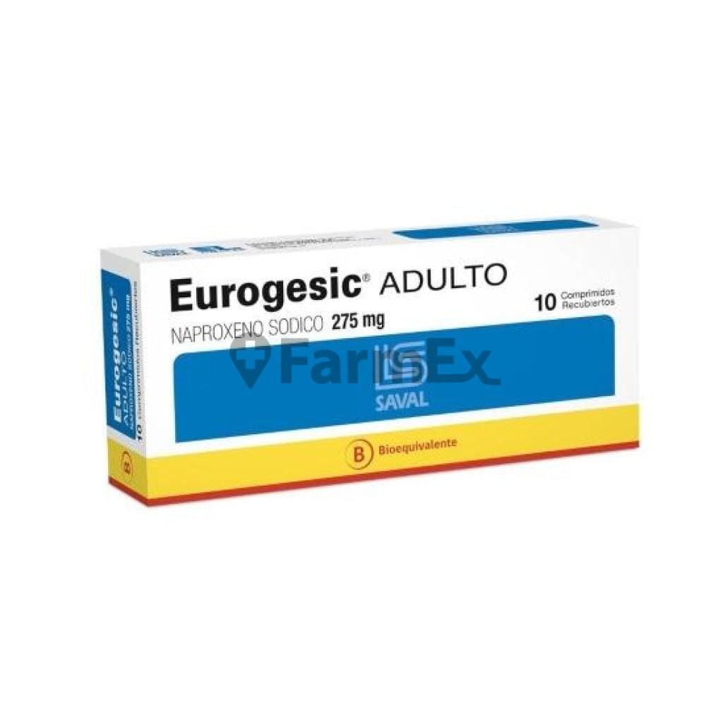 Eurogesic Adulto 275 mg x 10 comprimidos Farmex-MiaHealth-Persistente
